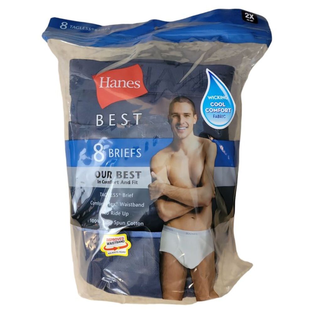 Assorted Blues - Hanes Men's 8-Pack Best Comfort & Fit Tagless Flex Waistband No